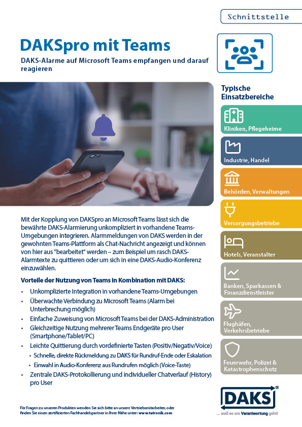 DAKSpro mit Teams Produktinfo